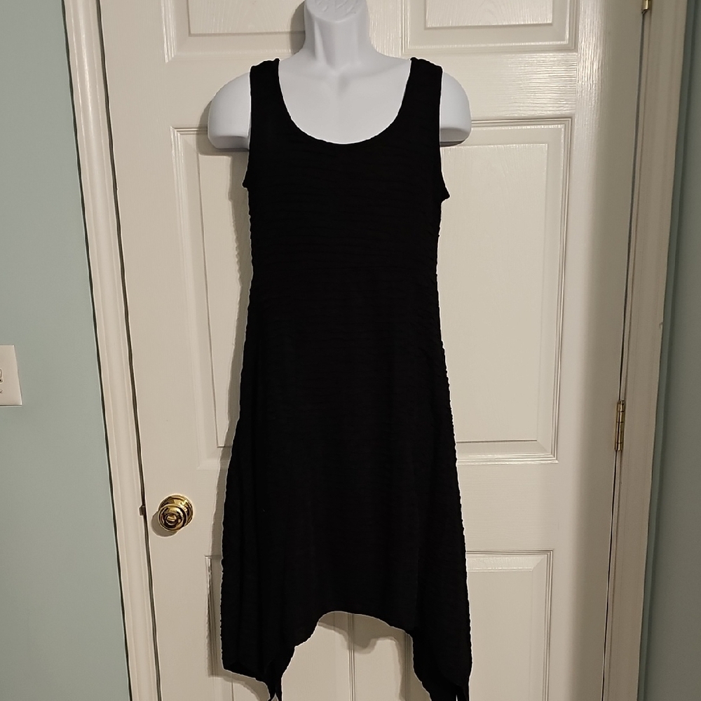 Elegant Black Sleeveless Dress By Hand Jive. Size M. Made In USA.